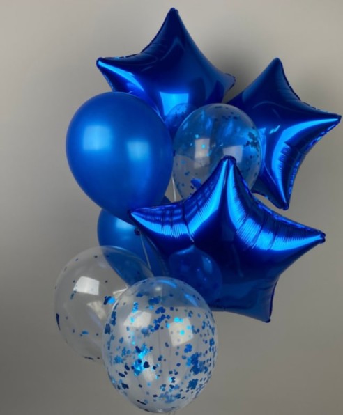 Связка из 3 фольгированных и 5 латексных шаров