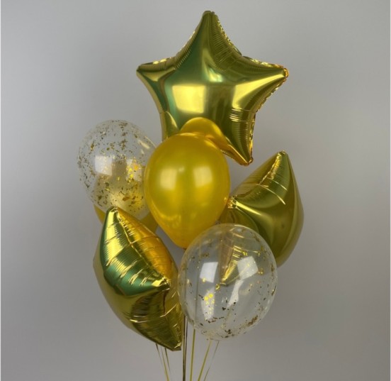 Связка из 5 латексных и 3 фольгированных шаров