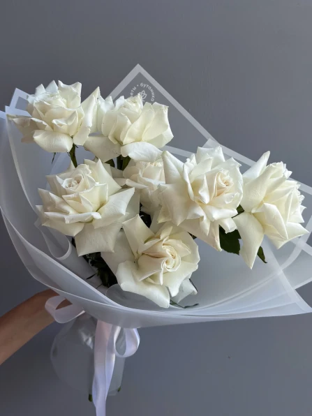Монобукет из молочных французских роз